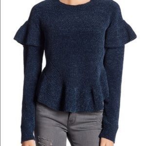 New Melrose and Market ruffled Chenille Sweater M